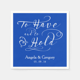 Royal Blue To Have To Hold Personalised Wedding Napkin