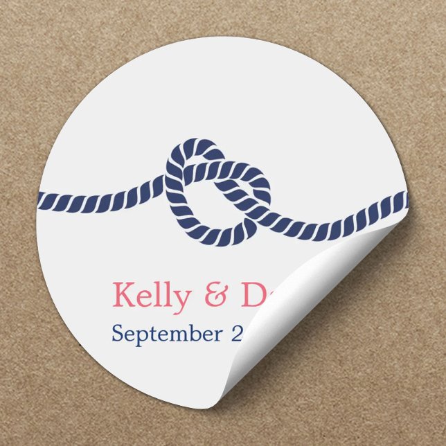 Royal Blue Tying the Knot Wedding Favour Stickers (Creator Uploaded)
