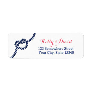 Royal Blue Tying the Knot Wedding Return Address Label