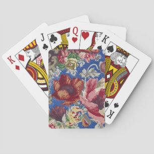 Royal Blue Victorian Rose Ornamental Pattern Playing Cards