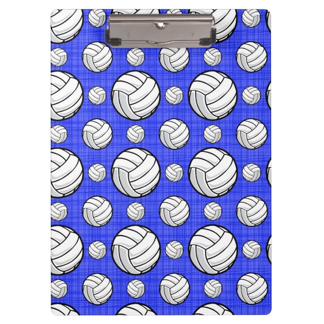 Royal Blue Volleyball Pattern Clipboard (Front)