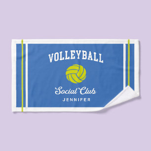 Royal Blue Volleyball Social Club Custom Name Hand Towel