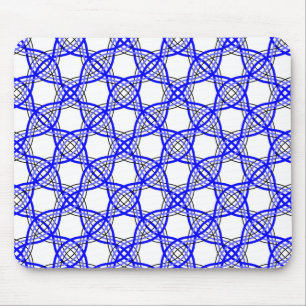 royal blue wavy lines geometric mesh mouse pad