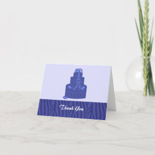 Royal Blue Wedding Cake Thank You Card