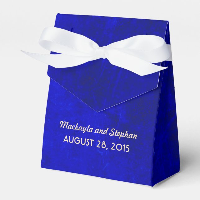 royal blue wedding favour box (Front Side)