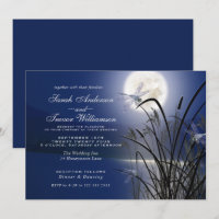 Royal Blue Wedding Full Moon Dragonfly Pond 