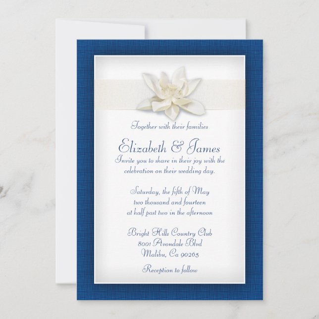 Royal Blue Wedding Invitations (Front)