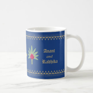 Royal Blue Wedding Mug with Indian Motifs