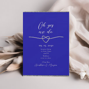 Royal Blue Wedding Reception  Invitation