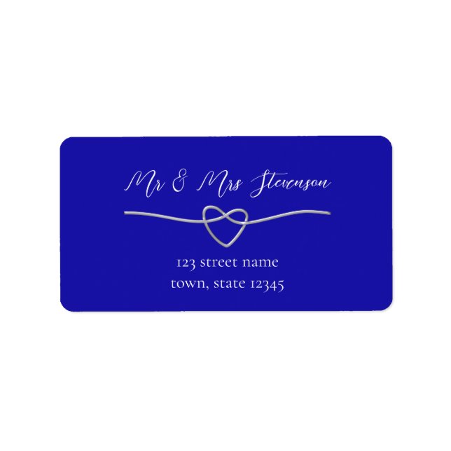 Royal Blue Wedding Return Address Label (Front)
