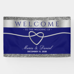 Royal Blue Wedding Welcome Banner