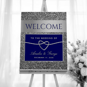 Royal Blue Wedding Welcome Sign