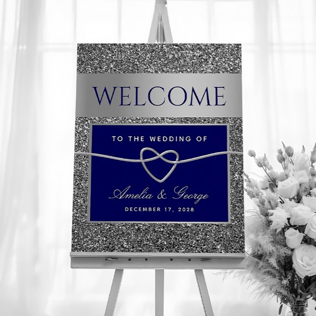 Royal Blue Wedding Welcome Sign (Creator Uploaded)