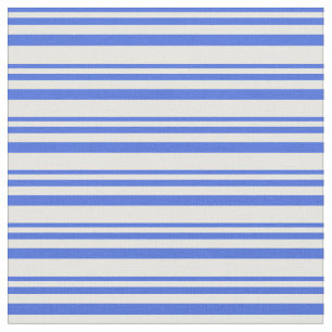 Royal Blue & White Coloured Lines Fabric