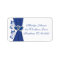Royal Blue White Hearts Return Address Label