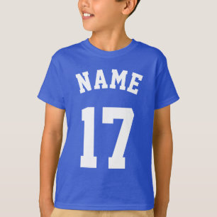 Royal Blue & White Kids Sports Jersey Design T-Shirt