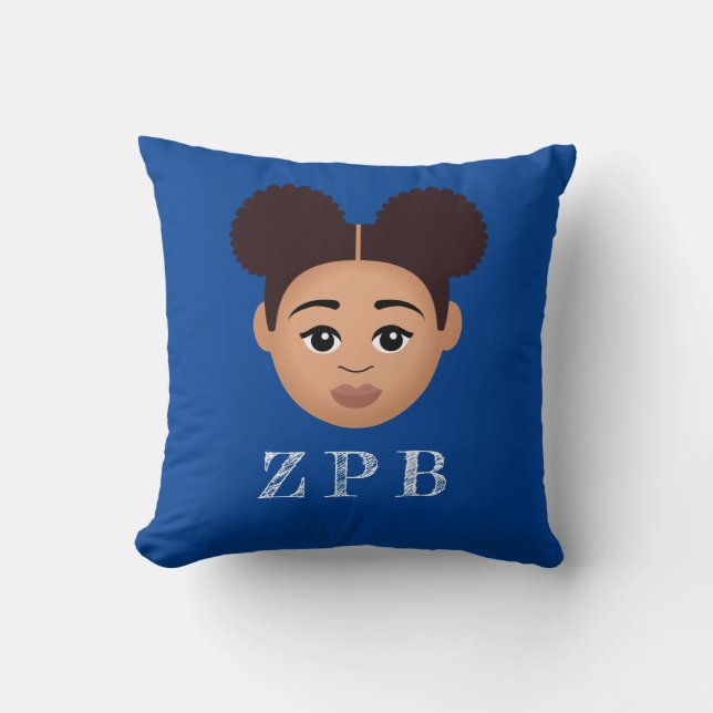 Royal Blue & White Message Throw Pillow (Front)