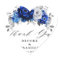 Royal Blue White Metallic Silver Floral Wedding