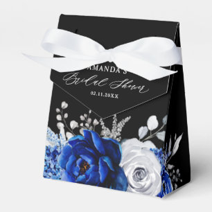 Royal Blue White Metallic Silver Floral Wedding Fa Favour Box