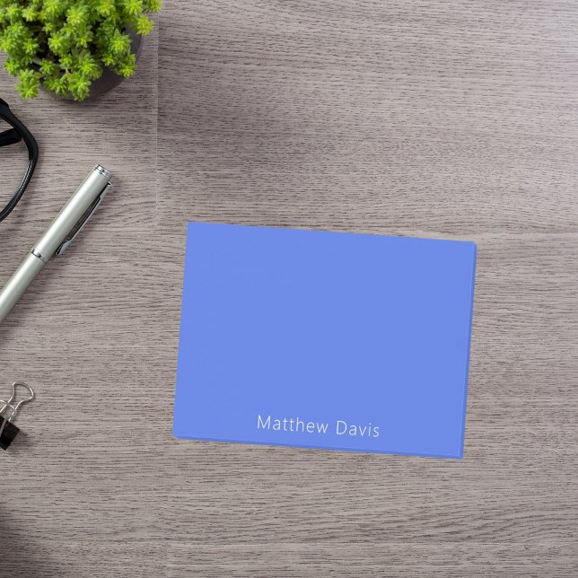 Royal blue white name post-it notes (Creator Uploaded)