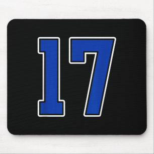 Royal Blue White Number 17 Jersey Player Uniform # Mouse Pad