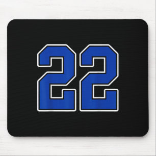 Royal Blue White Number 22 Jersey Player Uniform # Mouse Pad