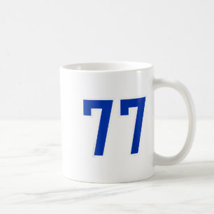Royal Blue White Number 77 Jersey Player Uniform # Coffee Mug