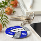 Royal Blue White Personalised Volleyball Keychains