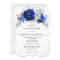 Royal Blue White Silver Metallic Floral Wedding In