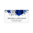 Royal Blue White Silver Metallic Floral Wedding