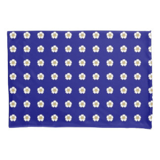 royal blue yellow and white Buttercup Flowers Pillowcase