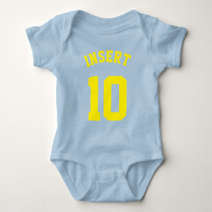 Royal Blue & Yellow Baby Sports Jersey Design Baby Bodysuit