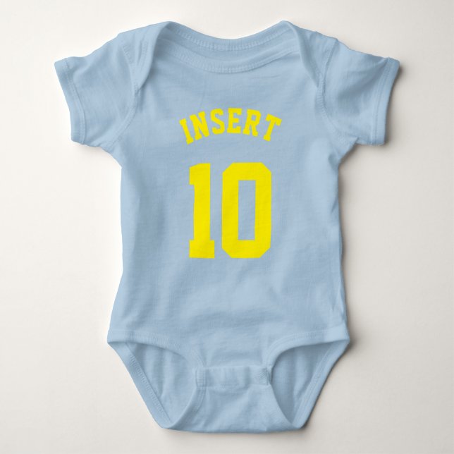 Royal Blue & Yellow Baby | Sports Jersey Design Bodysuit (Front)