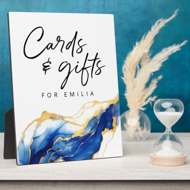 Royal Blue Yellow Gold Cards & Gifts Graduation Plaque (Side)