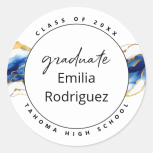 Royal Blue Yellow Gold Elegant Graduation seal