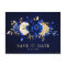 Royal Blue Yellow Gold Floral Save the date Postca