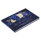 Royal Blue Yellow Gold Metallic Floral Wedding Gue