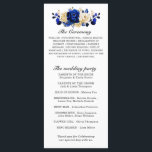 Royal Blue Yellow Gold Metallic Floral Wedding Program<br><div class="desc">Elegant royal blue gold theme wedding program featuring elegant bouquet of royal blue,  Navy,  gold,  yellow  colour rose flowers buds and eucalyptus leaves. Please contact me for any help in customisation or if you need any other product with this design.</div>