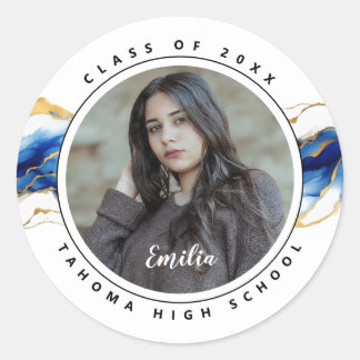 Royal Blue Yellow Gold Photo Graduation seal