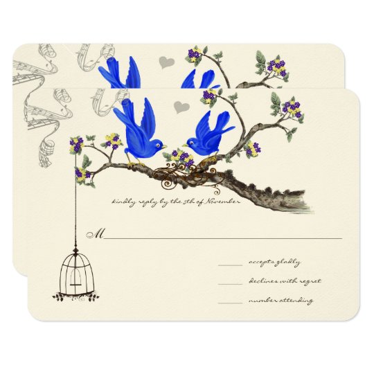 Royal Blue Yellow & Purple Flowers Weddings Card