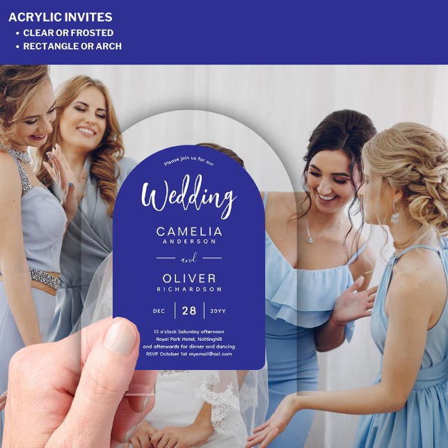 Royal Blue Zazzle Acrylic Wedding Invites  Invitations (Creator Uploaded)