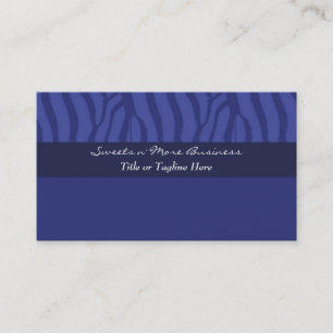 Royal Blue Zebra Pattern Business Card