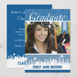 Royal Blue Zig Zag Senior Picture Class of Announcement