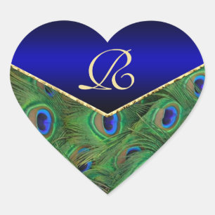 Royal BluePeacock Monogram Envelope Seal