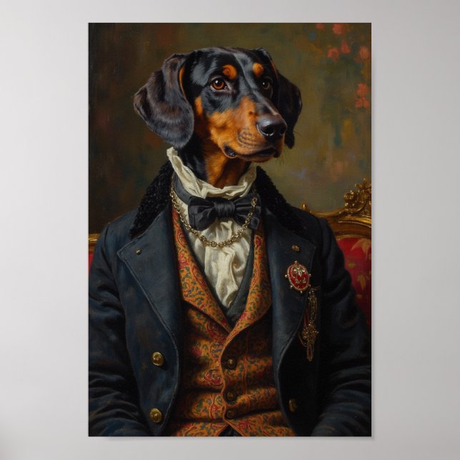 Royal Bluetick Coonhound Portrait Poster (Front)