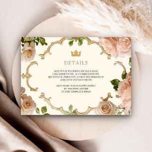 Royal Blush Pink Roses Indian Wedding Details Enclosure Card