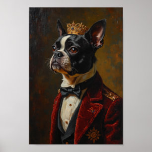 Royal Boston Terrier Portrait Poster
