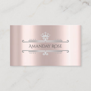 Royal Brand Name Rose Silver Grey Frame Business Card