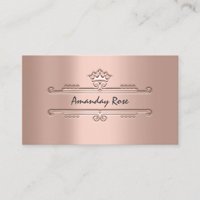 Royal Brand Rose Professional Crown Frame Princess Business Card (Front)