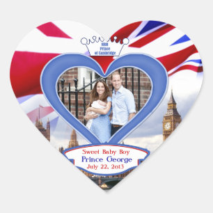 Royal British Baby Prince George Heart Sticker